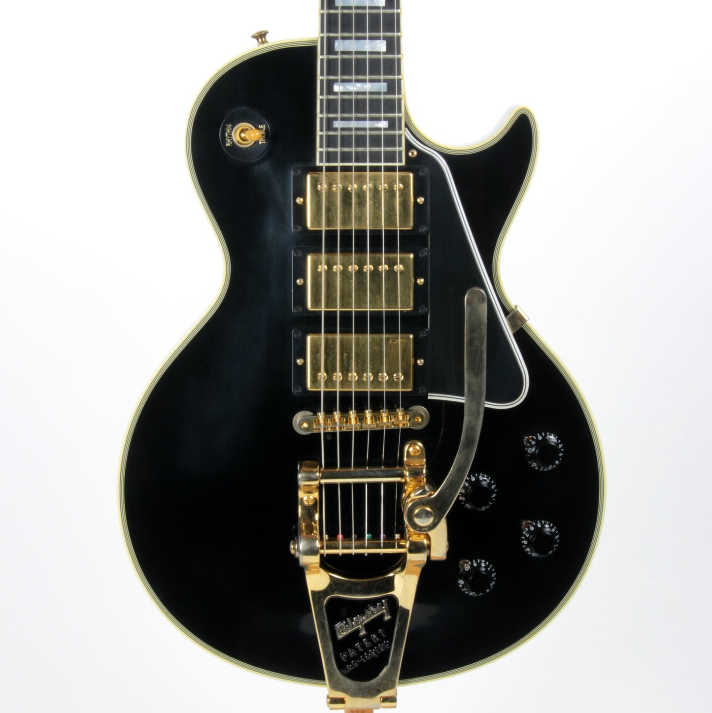 1957 Gibson Les Paul Custom Reissue Bigsby 3 Pickups! LPB-3 Black Beauty Historic 57