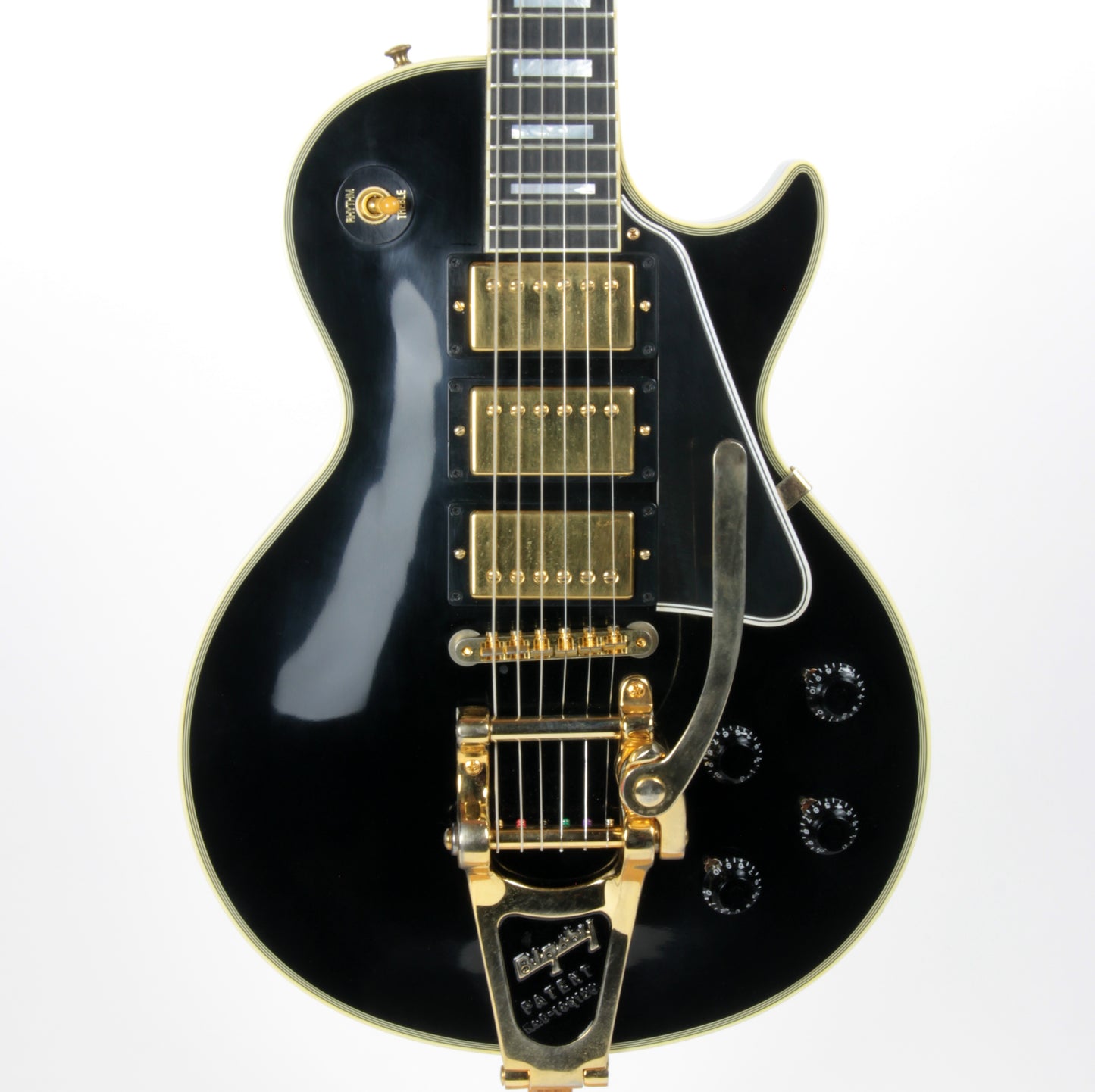1957 Gibson Les Paul Custom Reissue Bigsby 3 Pickups! LPB-3 Black Beauty Historic 57