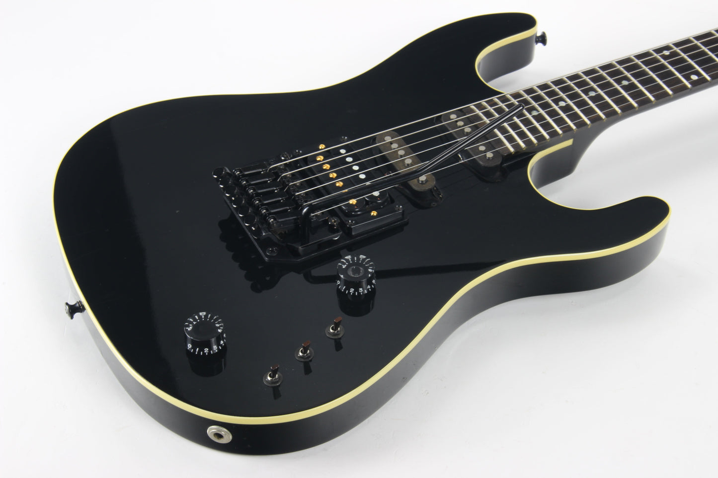 RARE 1987 Gibson U2 Floyd Rose Flying V Raised Logo US-1 - Black Neck-Through Super Strat