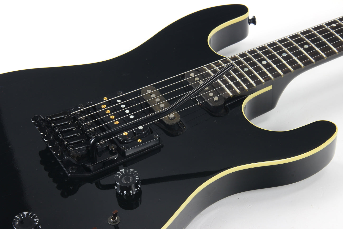 RARE 1987 Gibson U2 Floyd Rose Flying V Raised Logo US-1 - Black Neck-Through Super Strat
