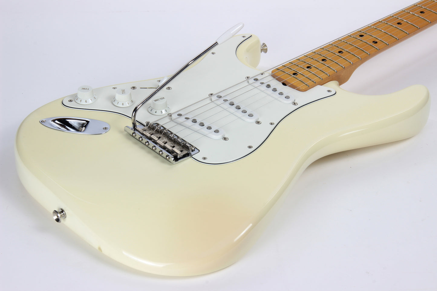 1997 Fender USA Jimi Hendrix Tribute '68 Stratocaster Artist Strat Olympic White American - Reverse, Maple CAP!