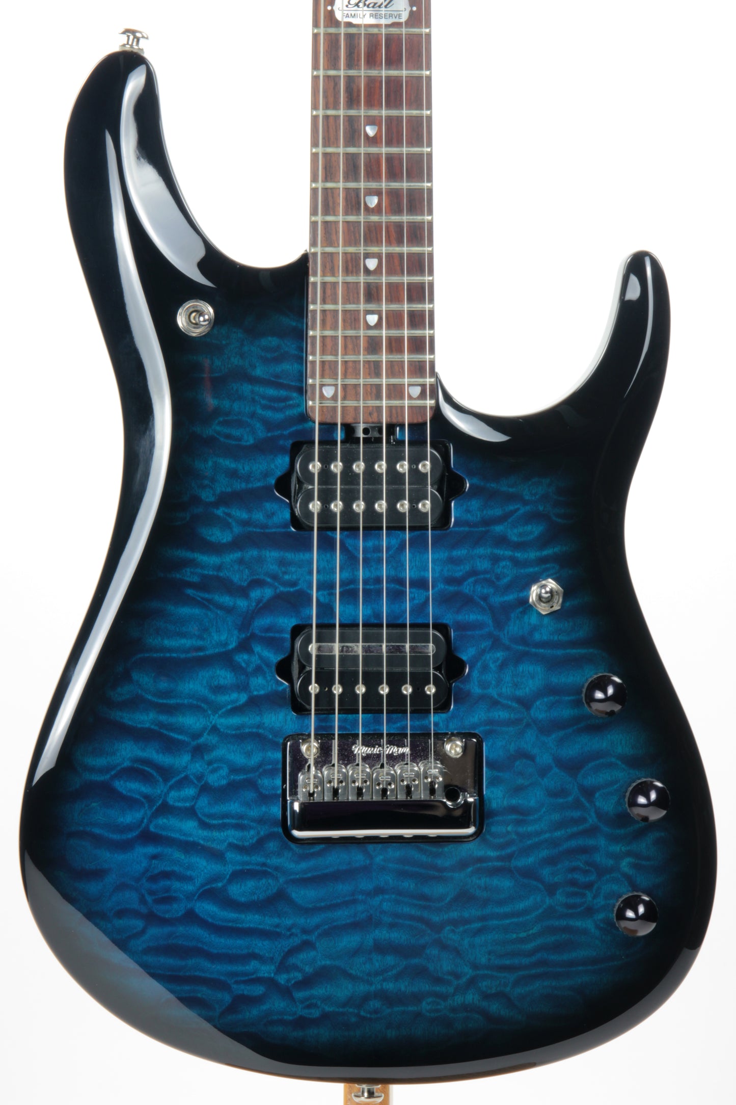 2011 Music Man BFR John Petrucci JP6 Ernie Ball Family Reserve QUILT Bahama Blue Burst Piezo