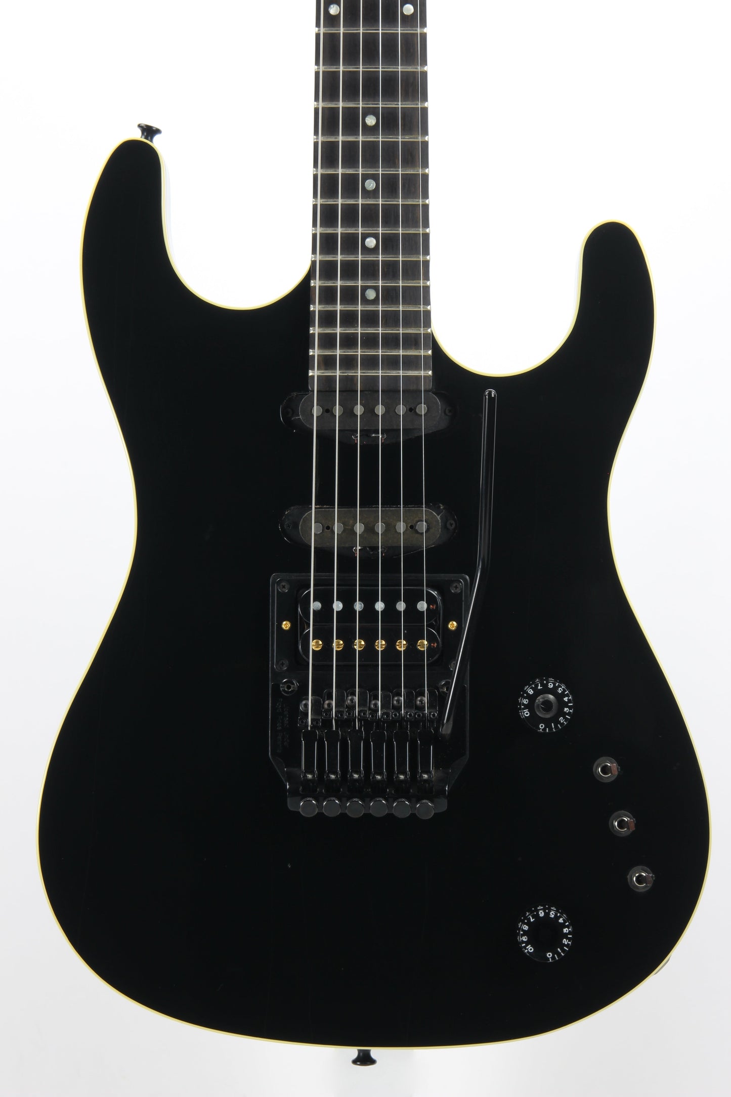 RARE 1987 Gibson U2 Floyd Rose Flying V Raised Logo US-1 - Black Neck-Through Super Strat