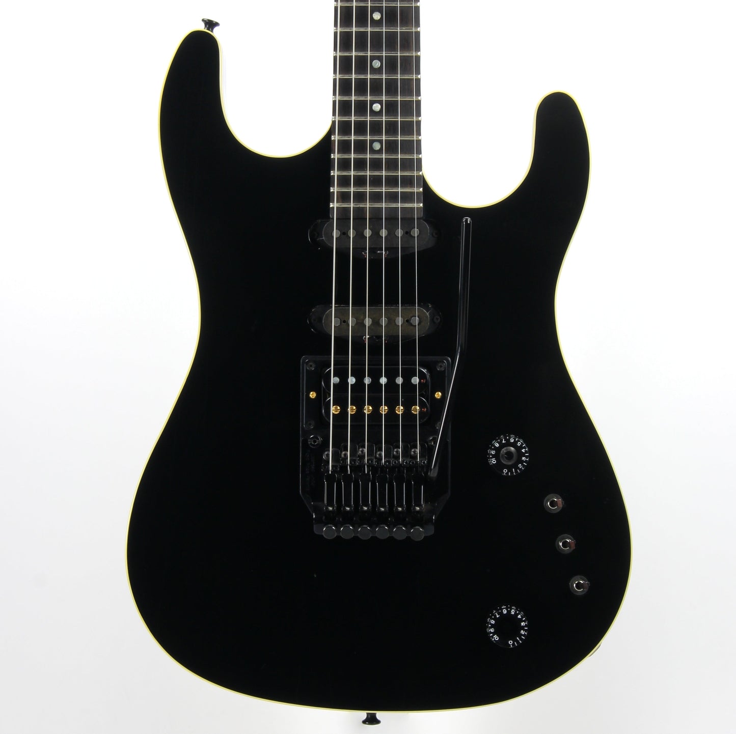 RARE 1987 Gibson U2 Floyd Rose Flying V Raised Logo US-1 - Black Neck-Through Super Strat
