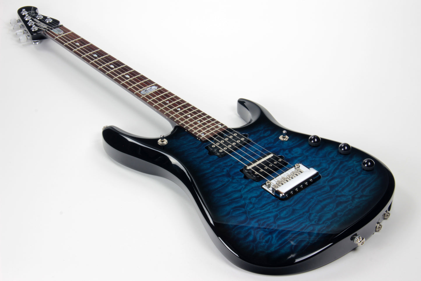 2011 Music Man BFR John Petrucci JP6 Ernie Ball Family Reserve QUILT Bahama Blue Burst Piezo