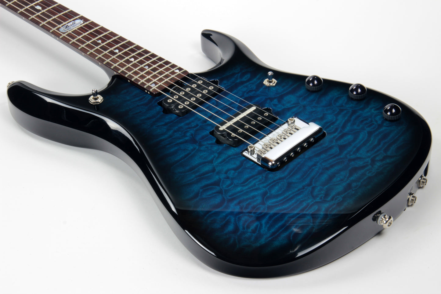 2011 Music Man BFR John Petrucci JP6 Ernie Ball Family Reserve QUILT Bahama Blue Burst Piezo