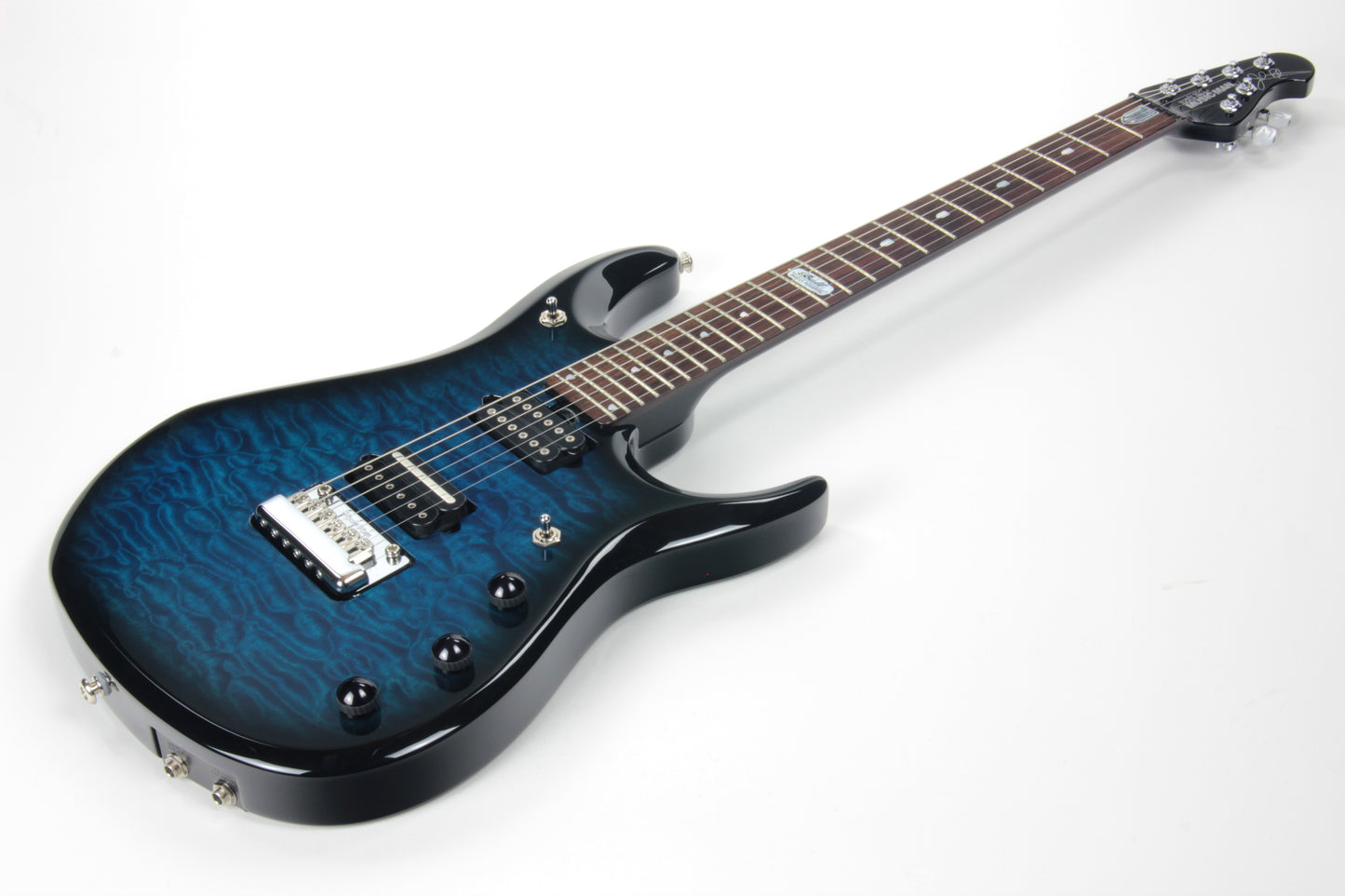 2011 Music Man BFR John Petrucci JP6 Ernie Ball Family Reserve QUILT Bahama Blue Burst Piezo