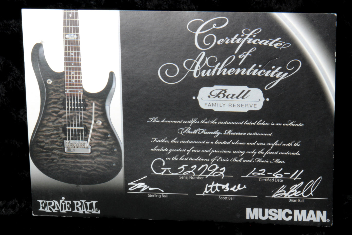 2011 Music Man BFR John Petrucci JP6 Ernie Ball Family Reserve QUILT Bahama Blue Burst Piezo