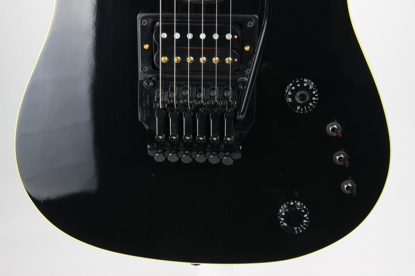 RARE 1987 Gibson U2 Floyd Rose Flying V Raised Logo US-1 - Black Neck-Through Super Strat