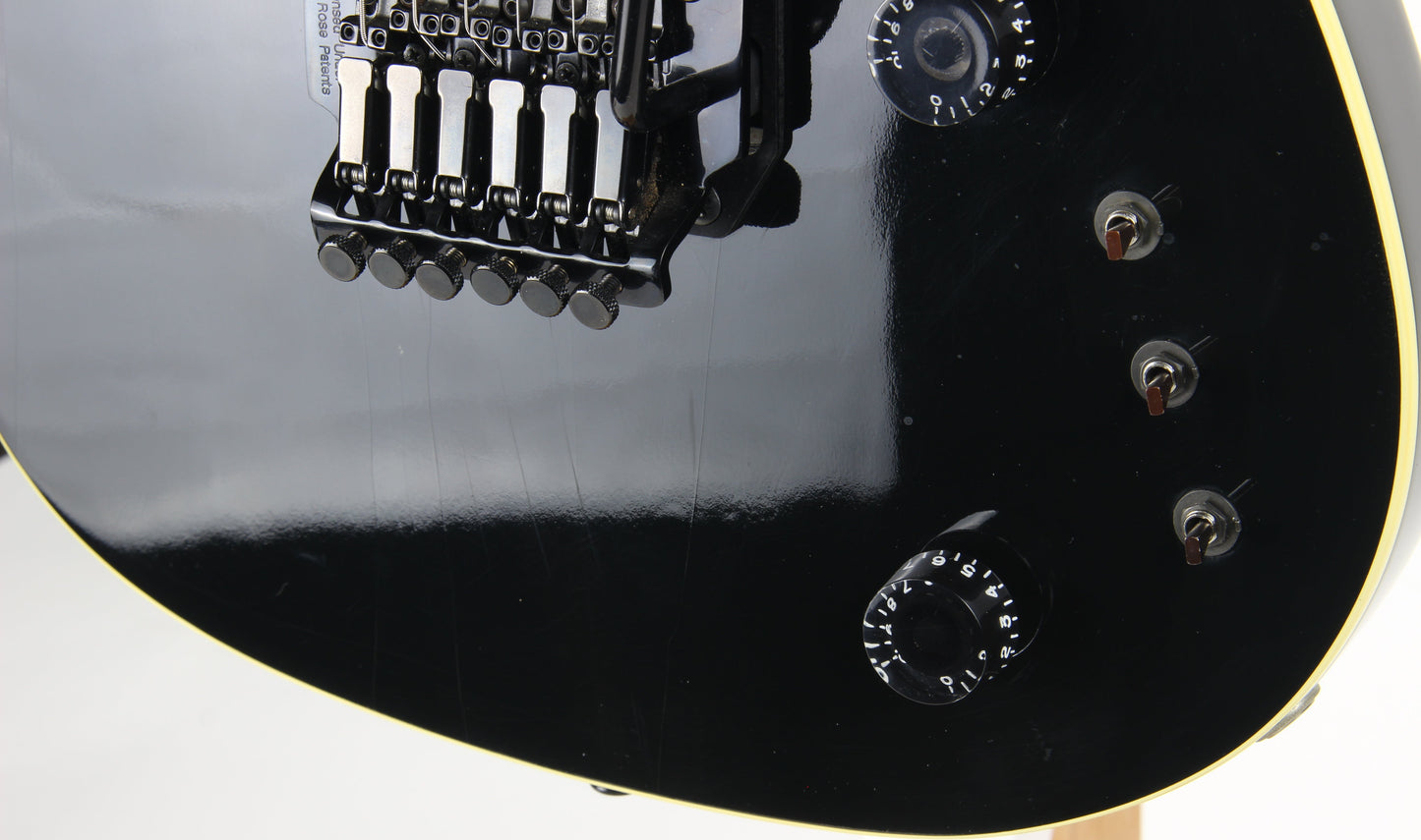 RARE 1987 Gibson U2 Floyd Rose Flying V Raised Logo US-1 - Black Neck-Through Super Strat