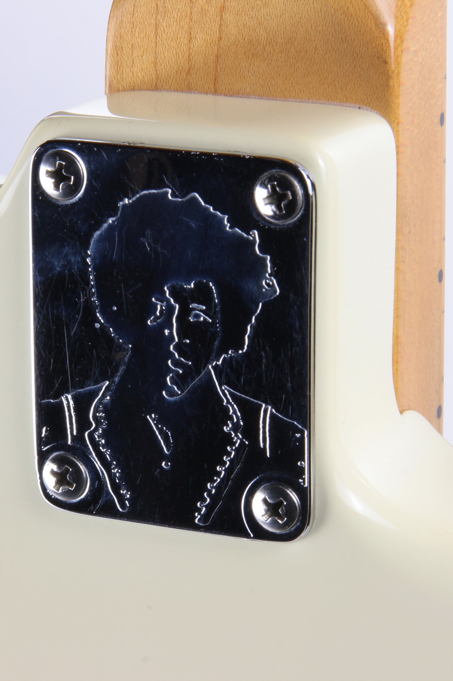 1997 Fender USA Jimi Hendrix Tribute '68 Stratocaster Artist Strat Olympic White American - Reverse, Maple CAP!