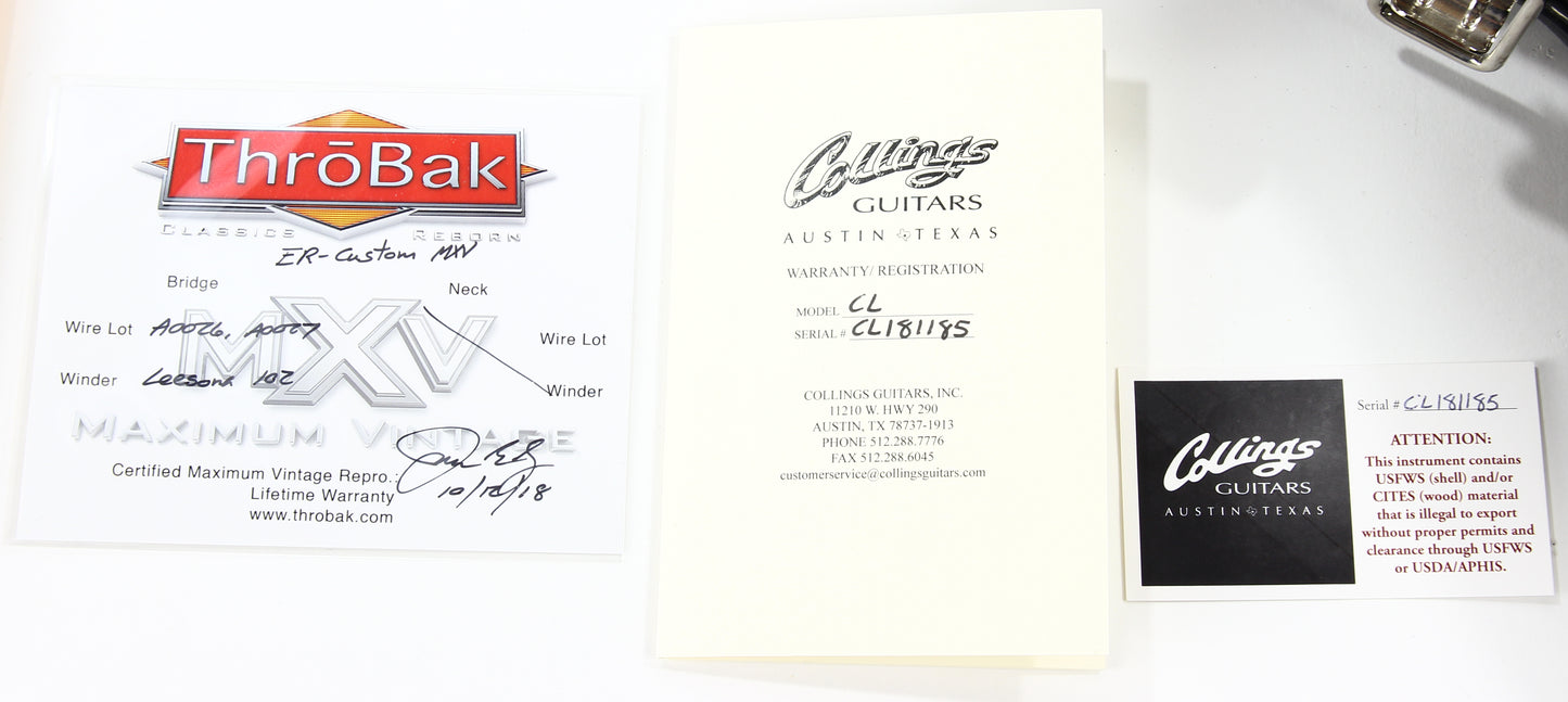2018 Collings City Limits AGED CL Lemon Burst -- Throbaks ER Custom MXV, Sunburst, Ameritage Case
