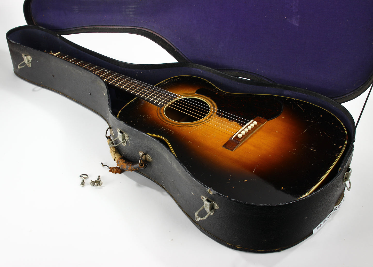 1934 Bacon & Day Senorita Flat Top Acoustic -- Sunburst, RARE 1930's Guitar, w Original Case! martin, gibson alternative