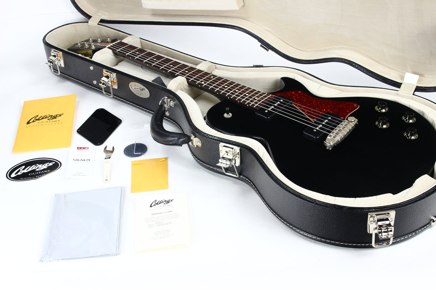 2022 Collings AGED 290 SC Single Cut - Throbak 52/54 P90's, Jet Black, Honduran Mahogany, LP Special