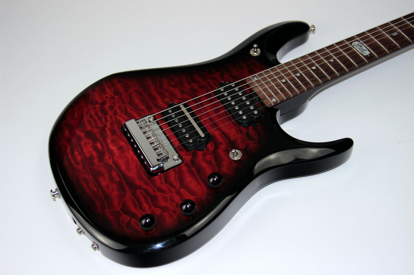 2012 Music Man BFR 7-String John Petrucci JP7 Ernie Ball Family Reserve QUILT RUBY RED Piezo