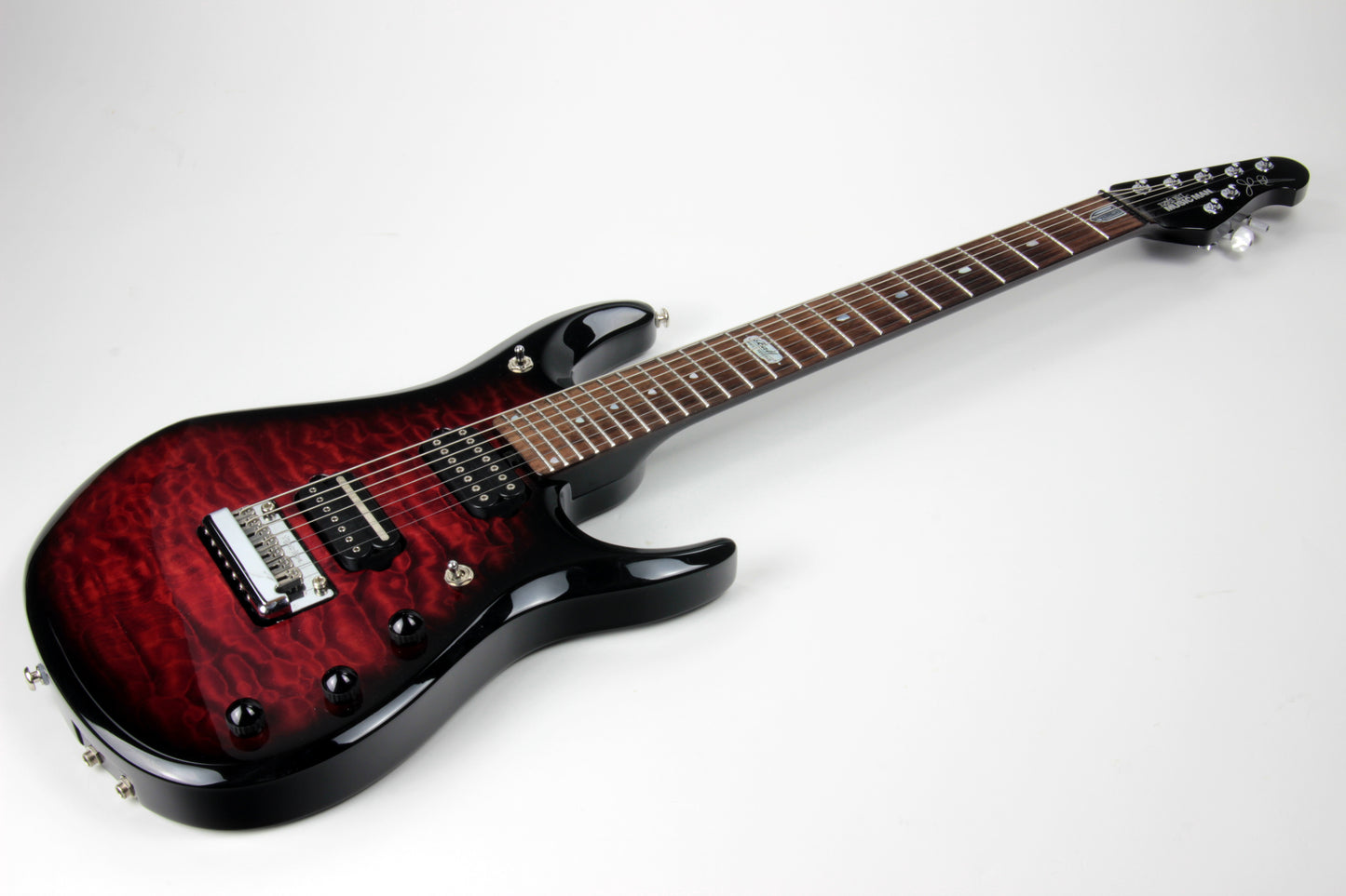 2012 Music Man BFR 7-String John Petrucci JP7 Ernie Ball Family Reserve QUILT RUBY RED Piezo
