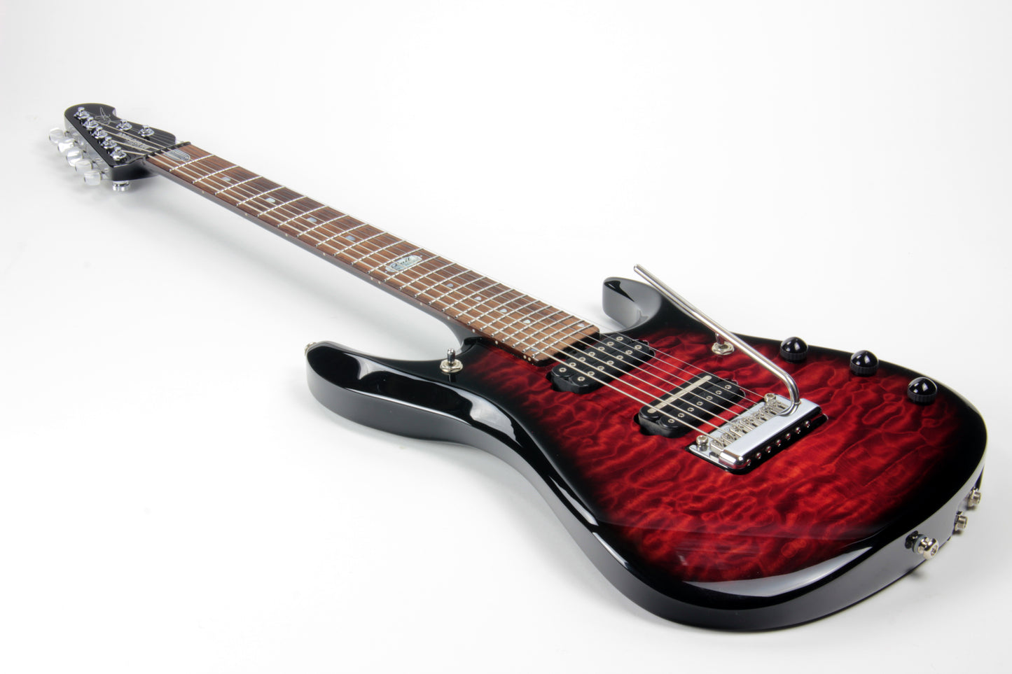 2012 Music Man BFR 7-String John Petrucci JP7 Ernie Ball Family Reserve QUILT RUBY RED Piezo