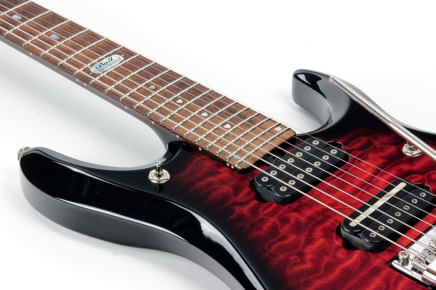 2012 Music Man BFR 7-String John Petrucci JP7 Ernie Ball Family Reserve QUILT RUBY RED Piezo