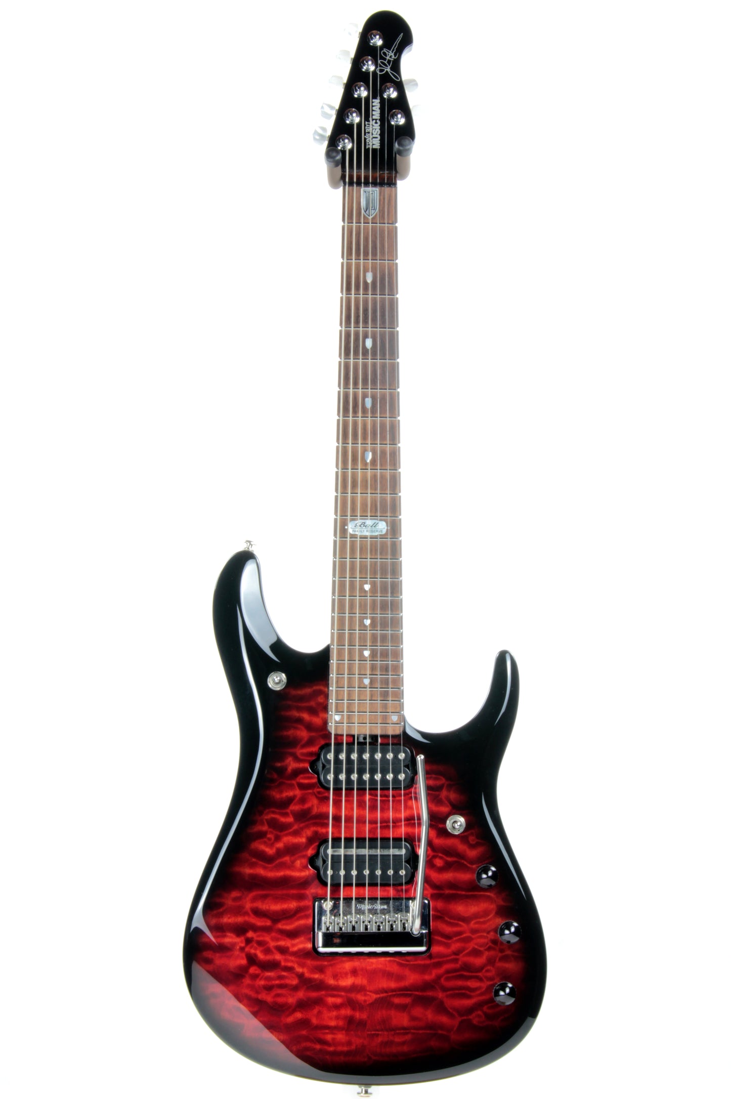 2012 Music Man BFR 7-String John Petrucci JP7 Ernie Ball Family Reserve QUILT RUBY RED Piezo