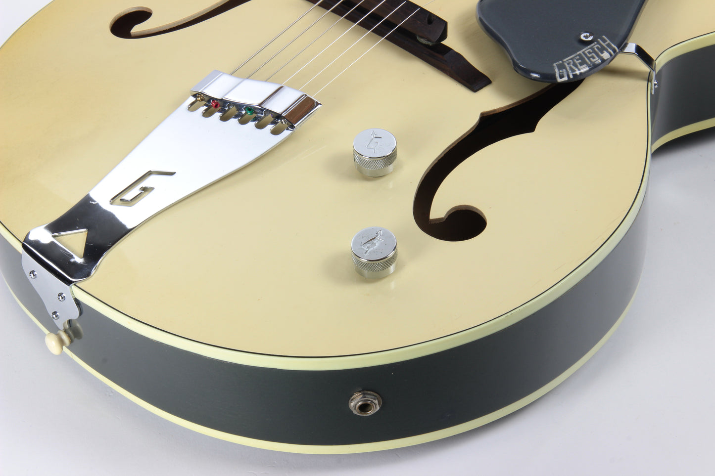 1957 Gretsch 6187 Corvette Rare Cutaway - Streamliner Lotus Ivory Gray Metallic, Dearmond, 1950's Clipper