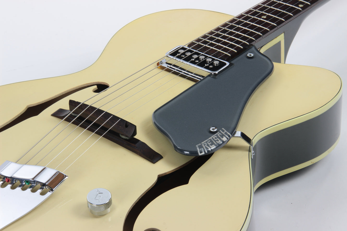 1957 Gretsch 6187 Corvette Rare Cutaway - Streamliner Lotus Ivory Gray Metallic, Dearmond, 1950's Clipper