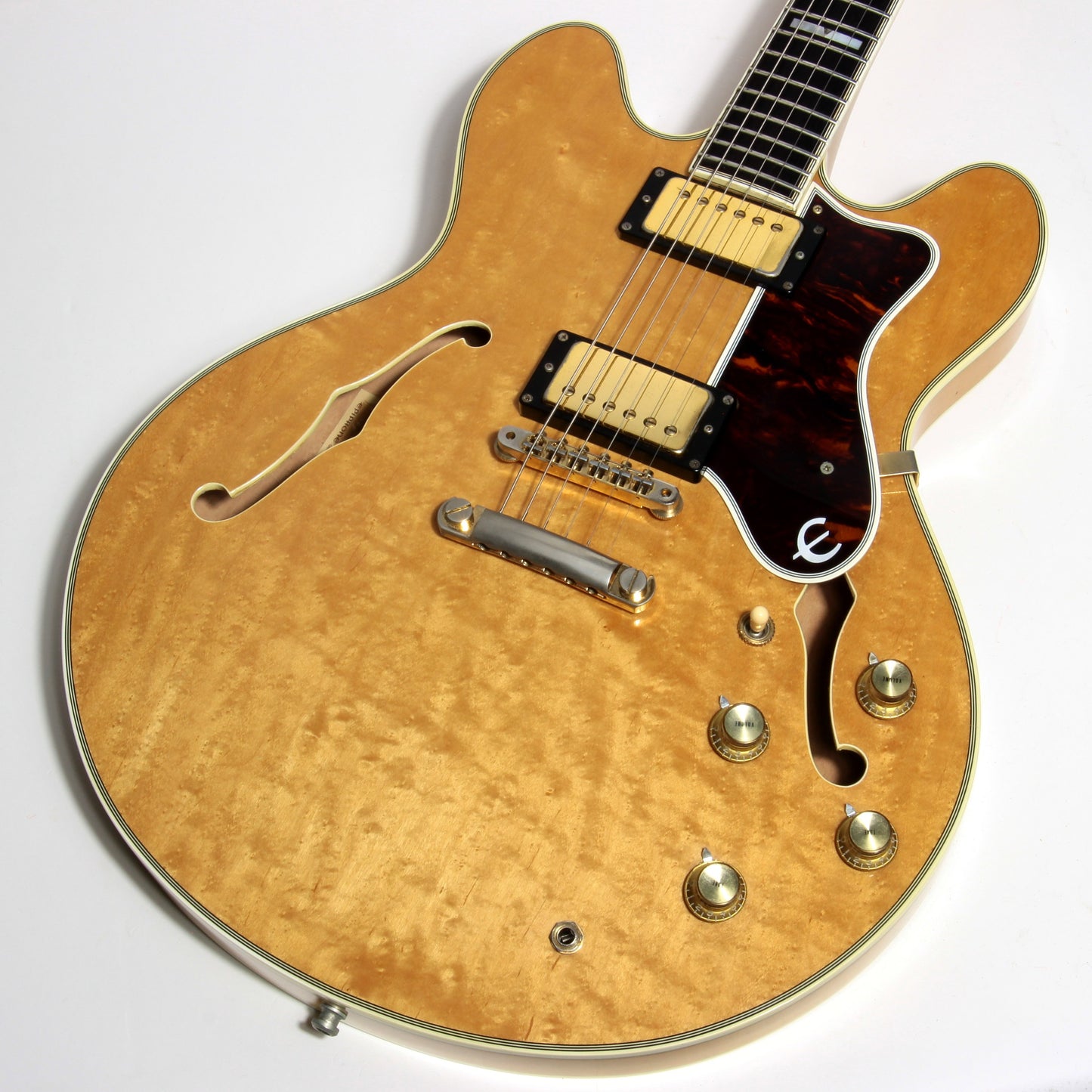 1985 Epiphone Japan Sheraton Matsumoku MIJ - Factory Gibson Case, Birdseye Maple, Natural Finish, Stop Tail, pre-elitist