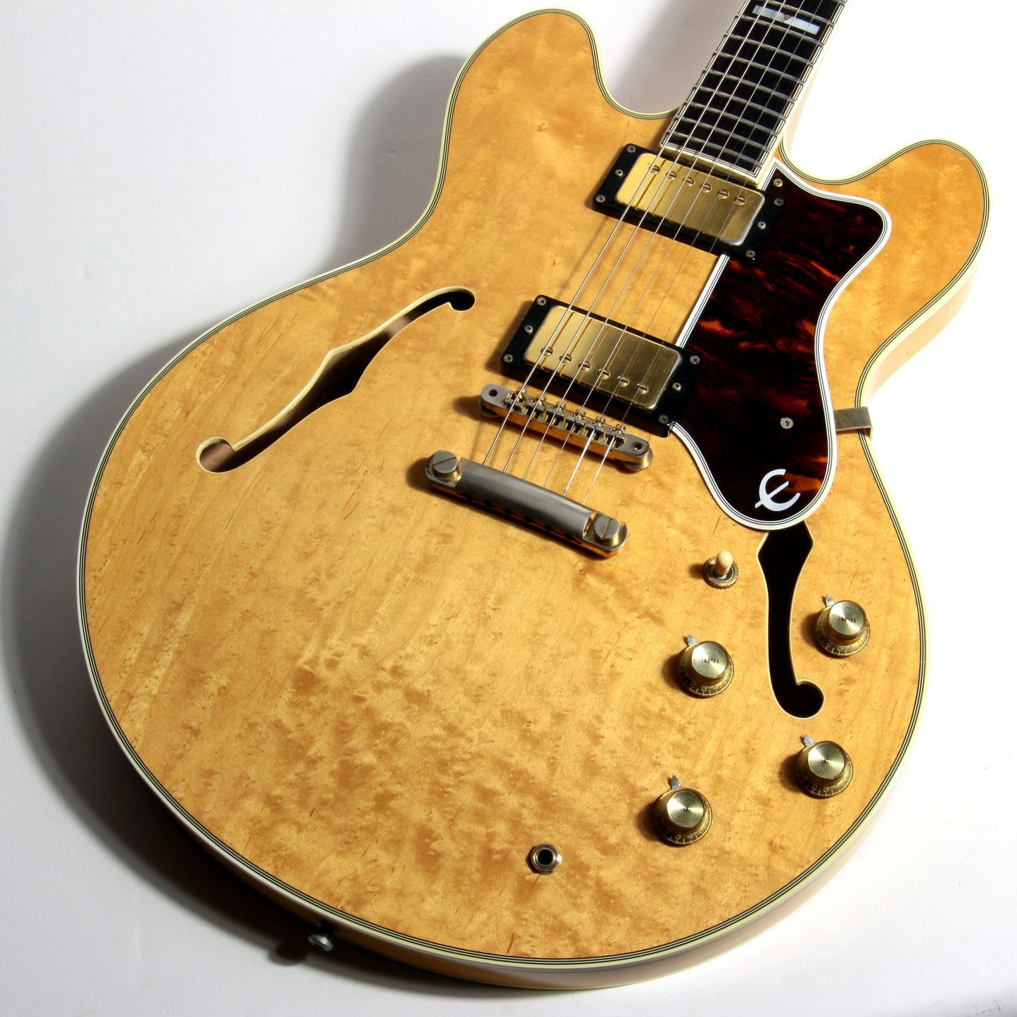 1985 Epiphone Japan Sheraton Matsumoku MIJ - Factory Gibson Case, Birdseye Maple, Natural Finish, Stop Tail, pre-elitist