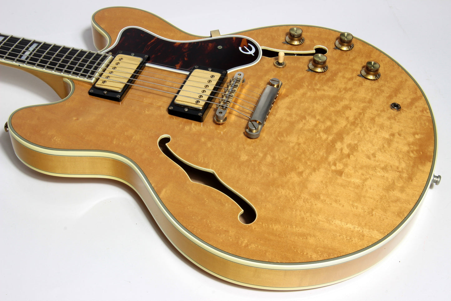 1985 Epiphone Japan Sheraton Matsumoku MIJ - Factory Gibson Case, Birdseye Maple, Natural Finish, Stop Tail, pre-elitist