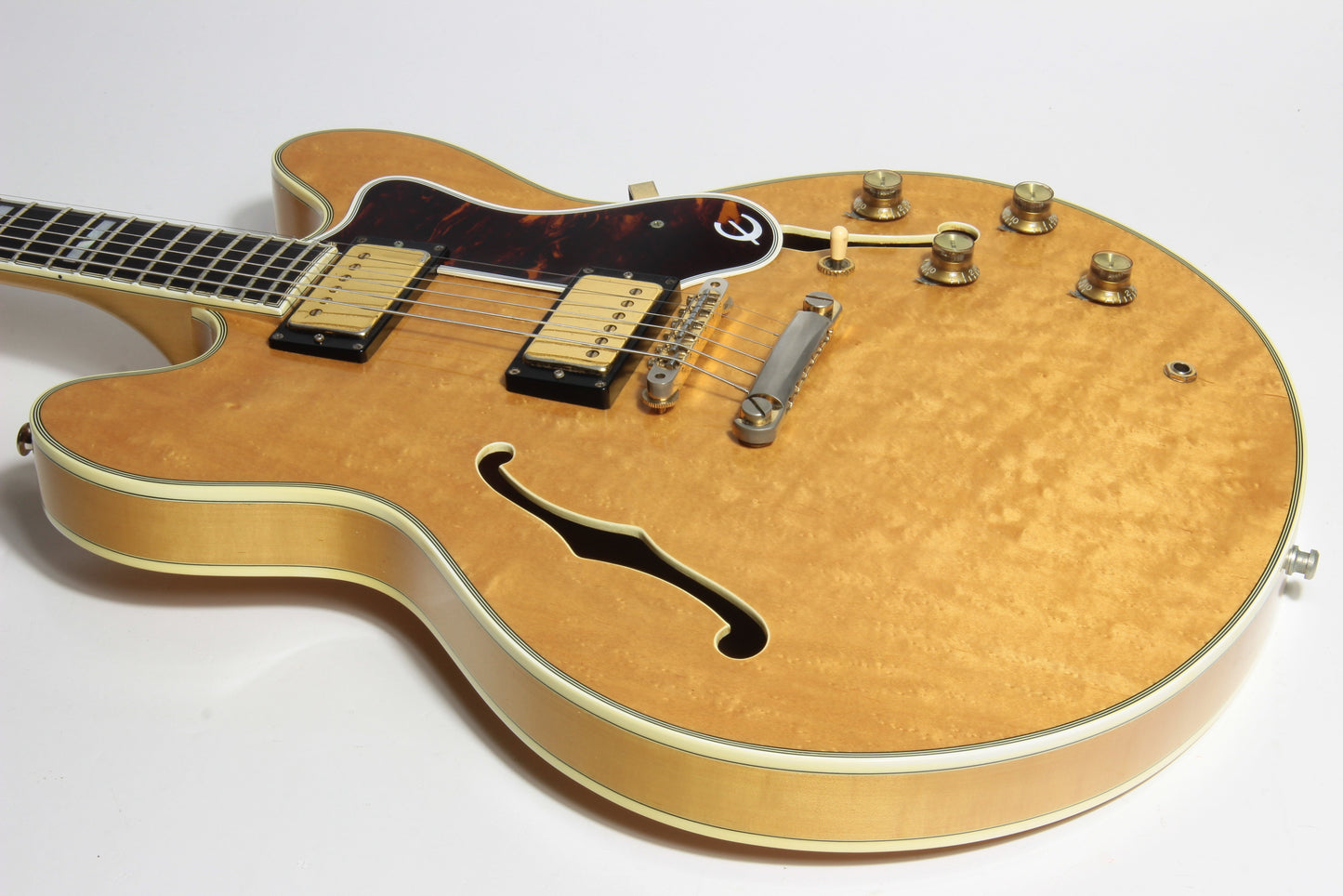 1985 Epiphone Japan Sheraton Matsumoku MIJ - Factory Gibson Case, Birdseye Maple, Natural Finish, Stop Tail, pre-elitist