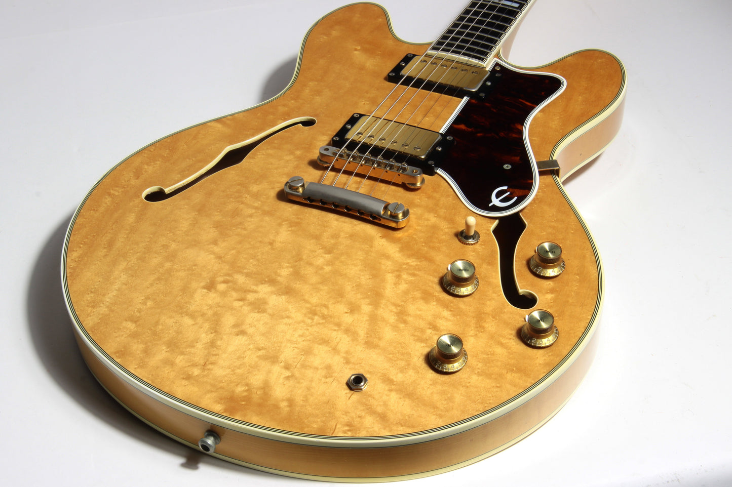 1985 Epiphone Japan Sheraton Matsumoku MIJ - Factory Gibson Case, Birdseye Maple, Natural Finish, Stop Tail, pre-elitist