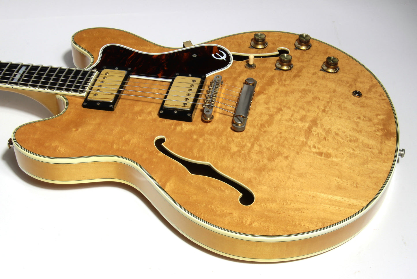 1985 Epiphone Japan Sheraton Matsumoku MIJ - Factory Gibson Case, Birdseye Maple, Natural Finish, Stop Tail, pre-elitist