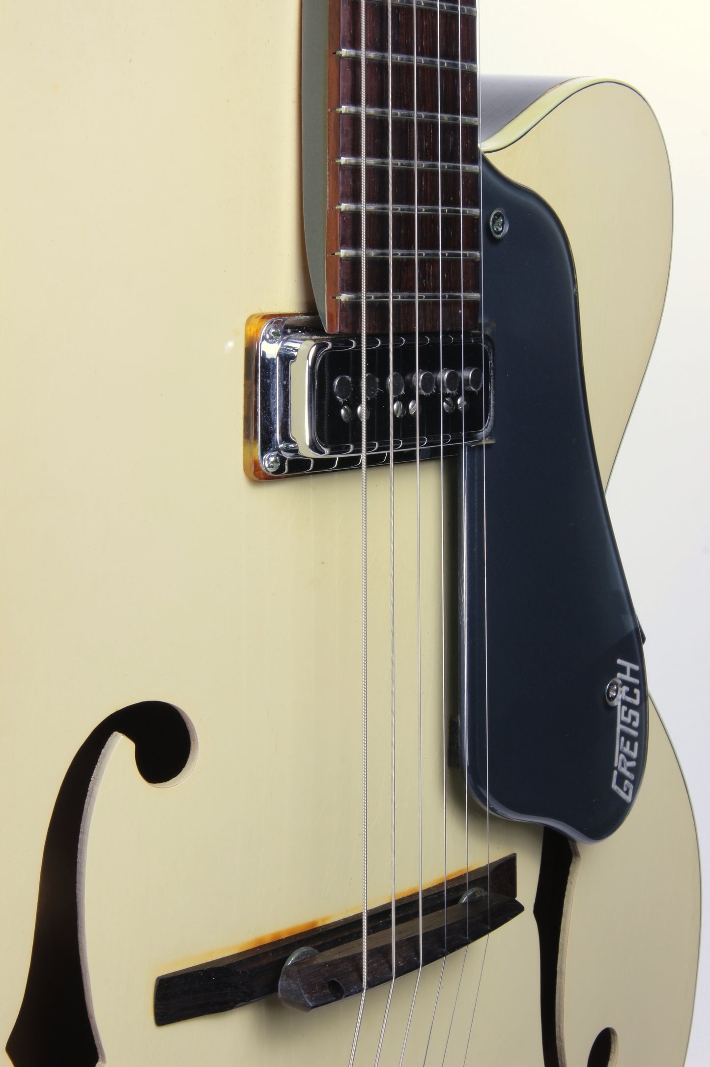 1957 Gretsch 6187 Corvette Rare Cutaway - Streamliner Lotus Ivory Gray Metallic, Dearmond, 1950's Clipper