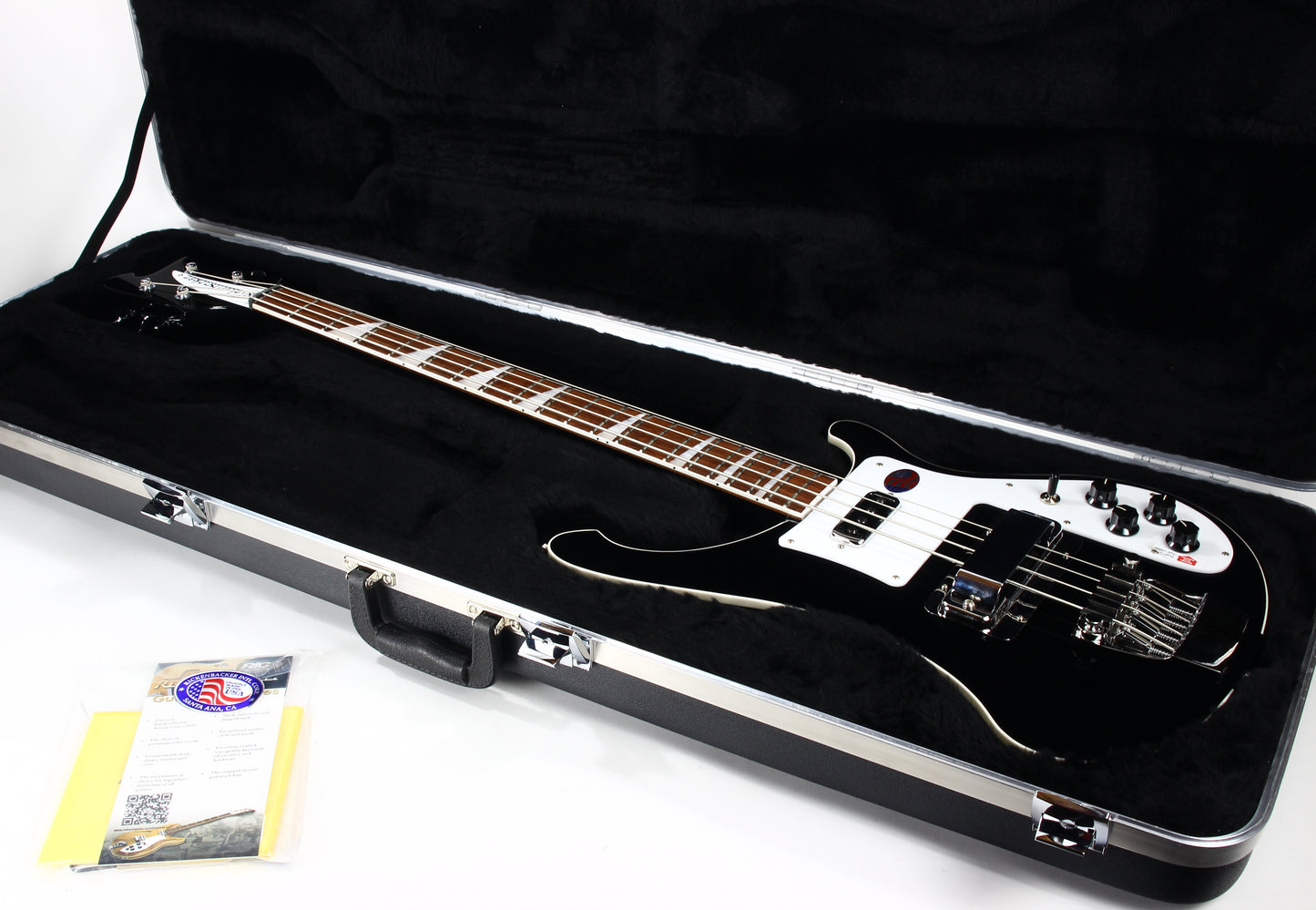 MINT 2022 Rickenbacker 4003 Electric Bass JG Jetglo Black - Triangle Inlays, Original Case