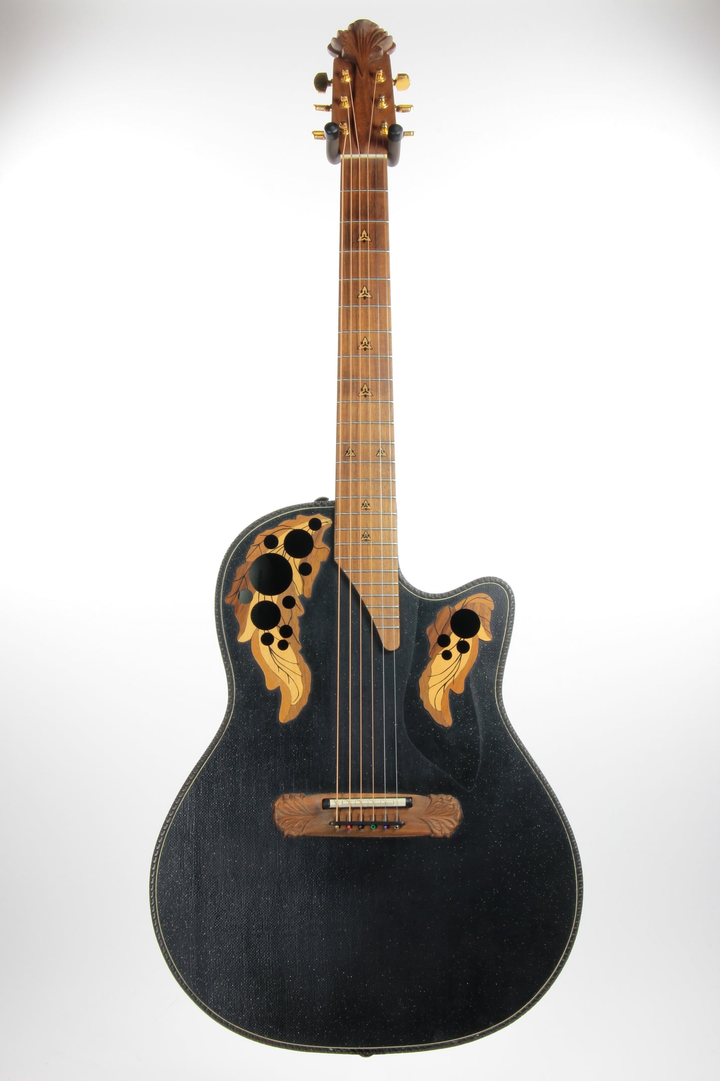 1995 Ovation SUPER ADAMAS Custom 1589-5 86 CARVED Headstock - Black Speckled Gold, Deep Body! 1587