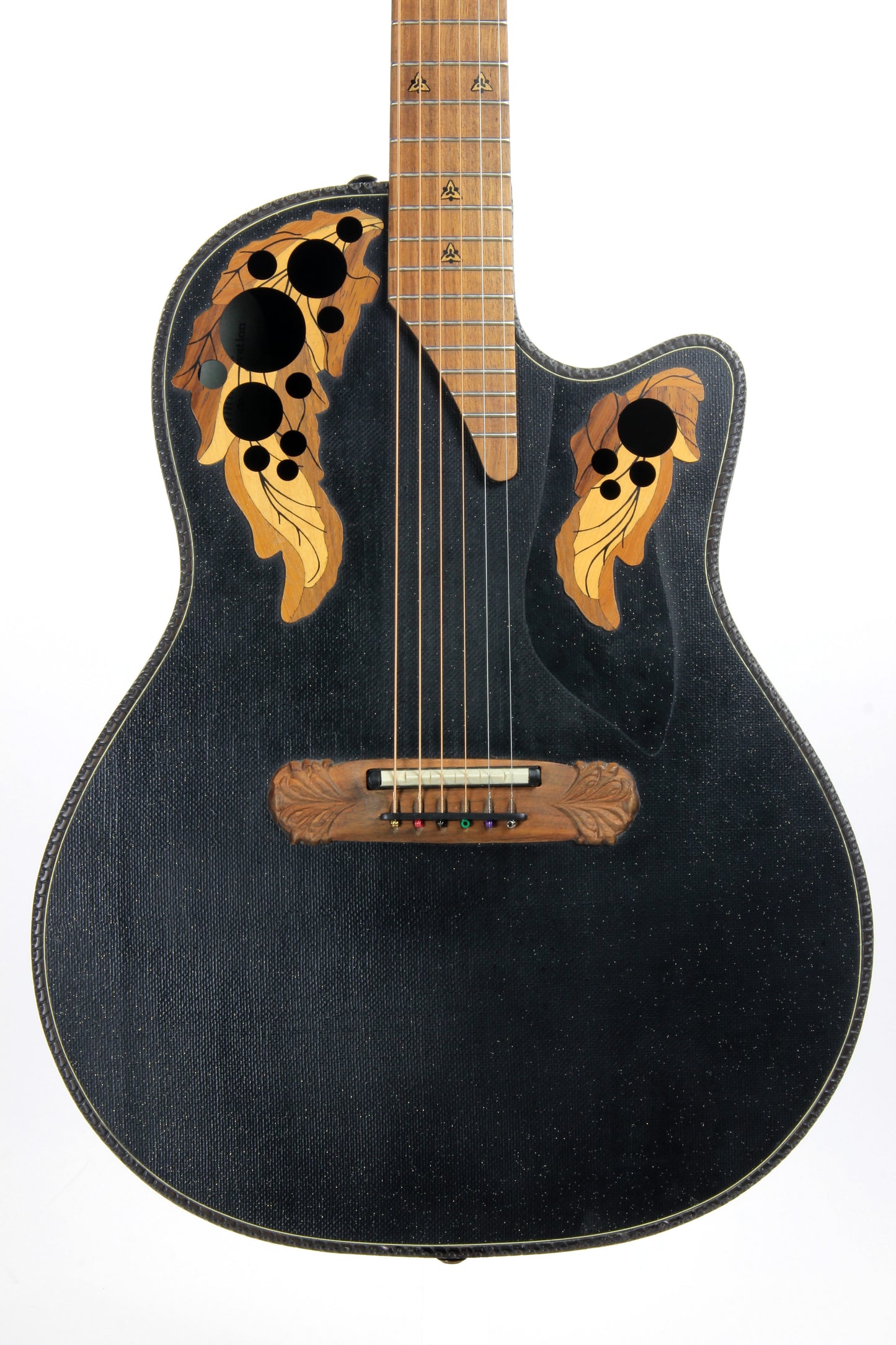 1995 Ovation SUPER ADAMAS Custom 1589-5 86 CARVED Headstock - Black Speckled Gold, Deep Body! 1587