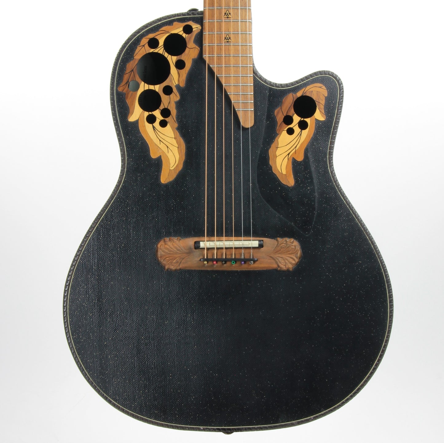 1995 Ovation SUPER ADAMAS Custom 1589-5 86 CARVED Headstock - Black Speckled Gold, Deep Body! 1587