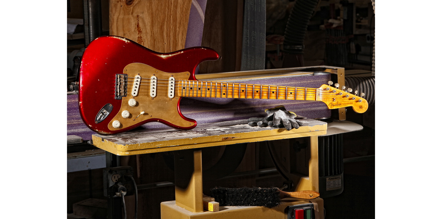 2010 Fender Custom Shop LTD '58 Stratocaster Relic Abigail Ybarra Pups! Candy Apple Red Gold Guard!