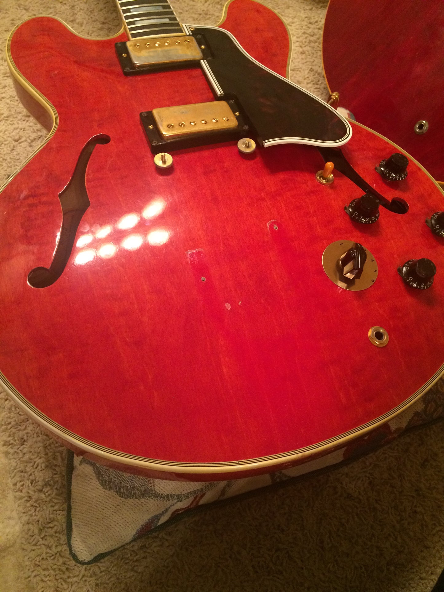 1960 Gibson ES-355 TDSV! CLEAN, PAF's, Watermelon Cherry w/ FLAME! Bigsby