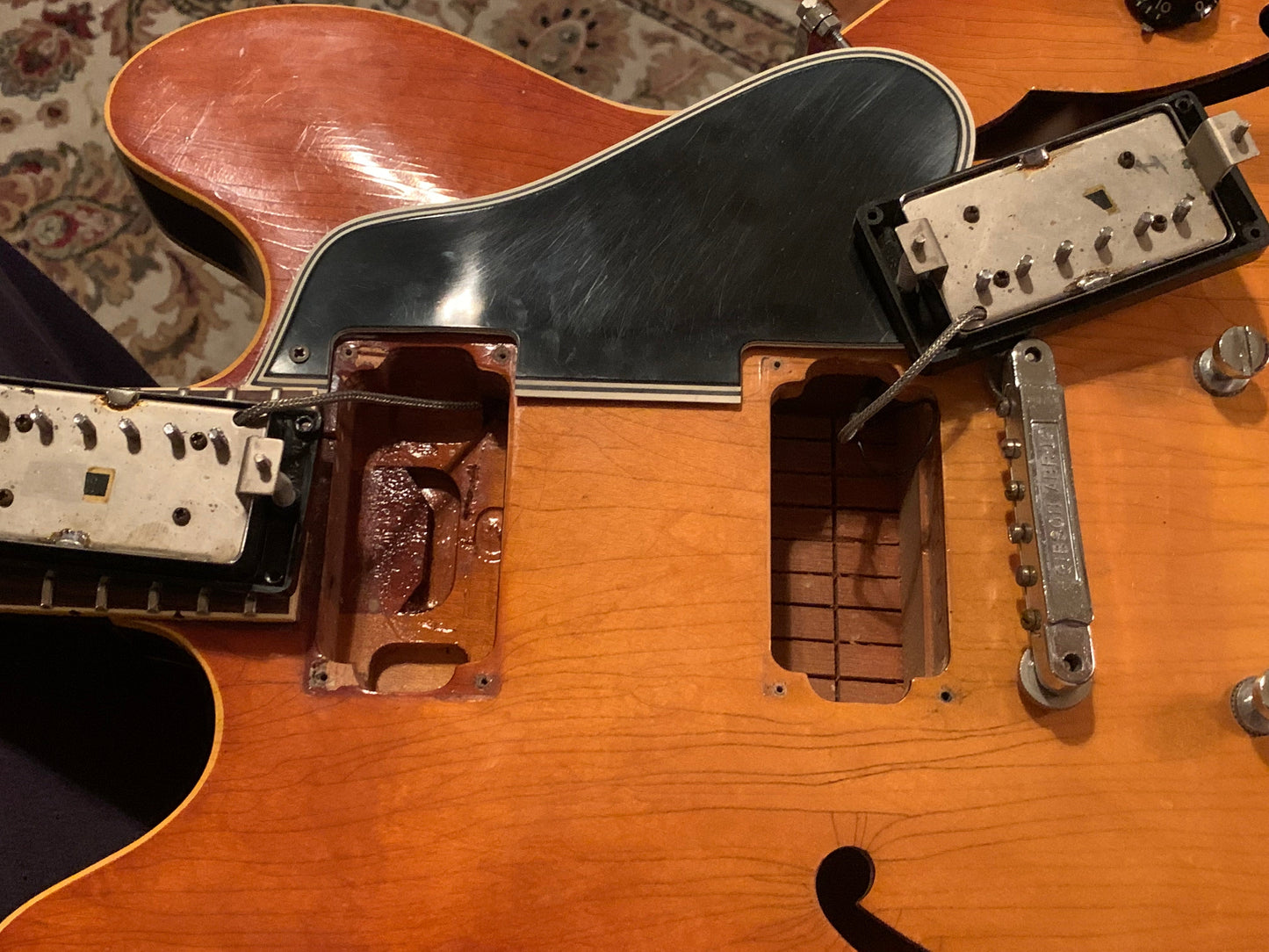 1965 Gibson ES-335 TD w/ Original Case - WIDE 1964 NUT, 2 PAT # PAF's, No Breaks!