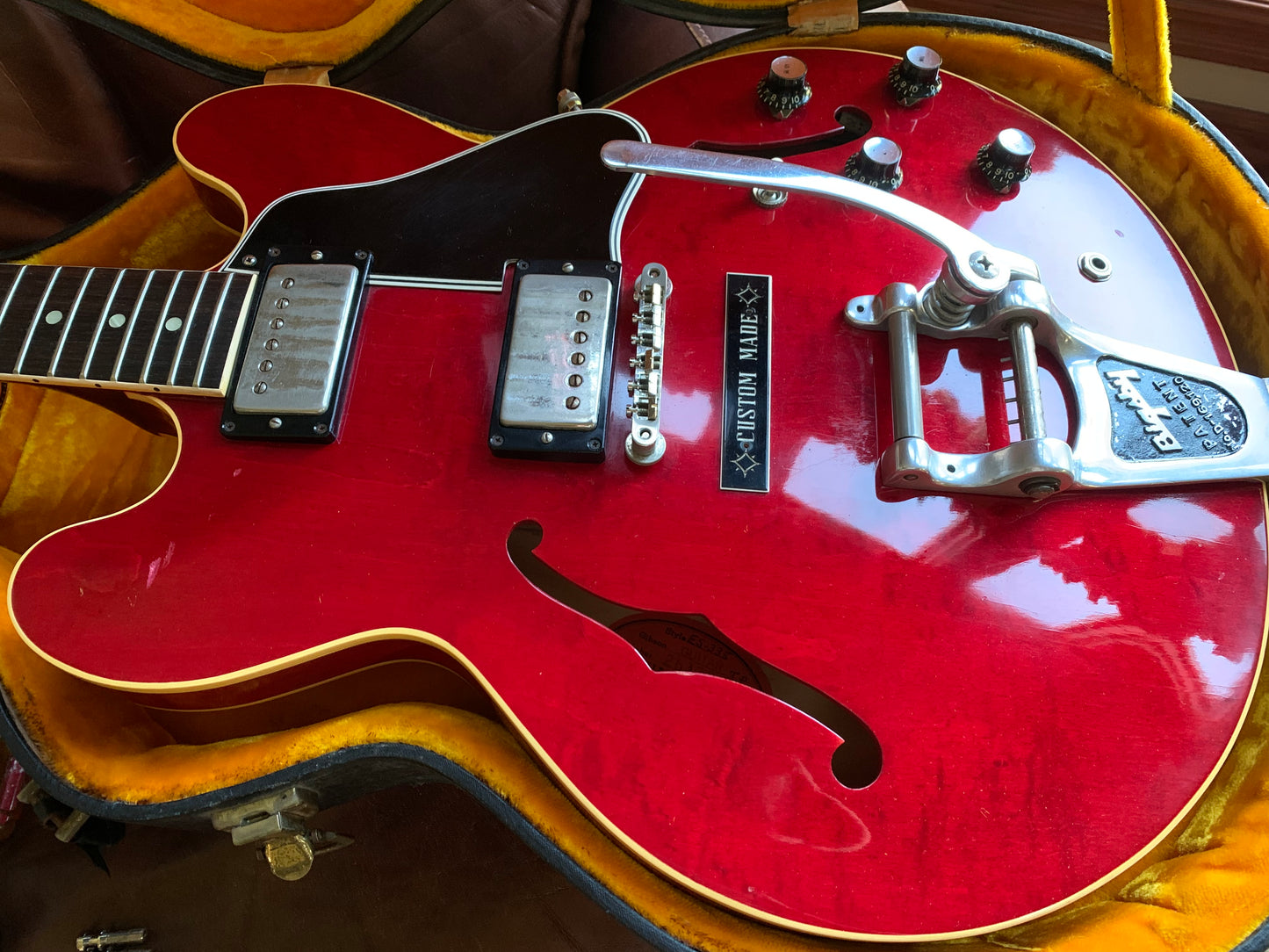 1961 Gibson ES-335 TDC Cherry Red w/ Original Case - 2 PAF's, Stop Tailpiece, Bigsby, Clean Dot Neck!