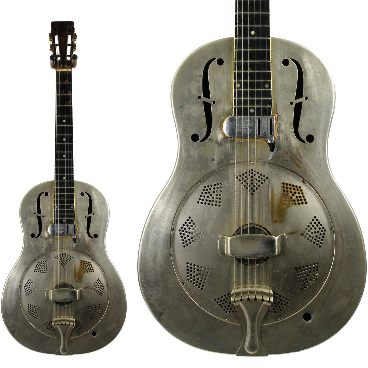 1930 National Style 0 Round Neck Resonator Guitar Electrified