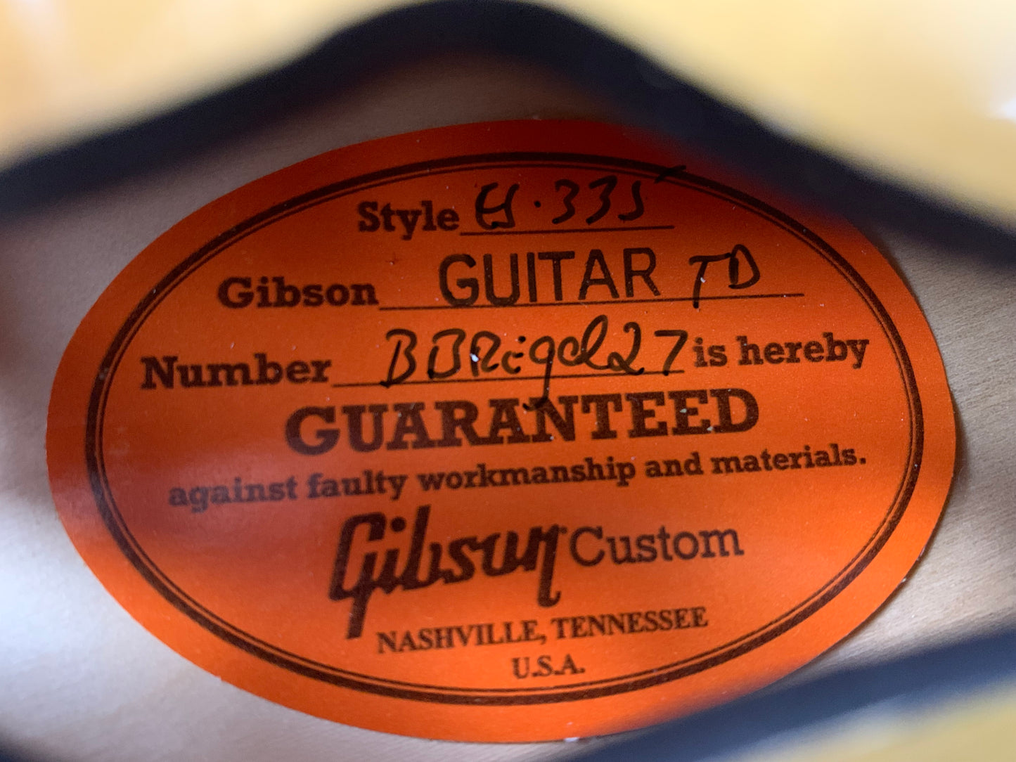 2022 Gibson Custom Shop BB KING 1959 ES-335 Live at the Regal Argentine Grey 59 Murphy Lab