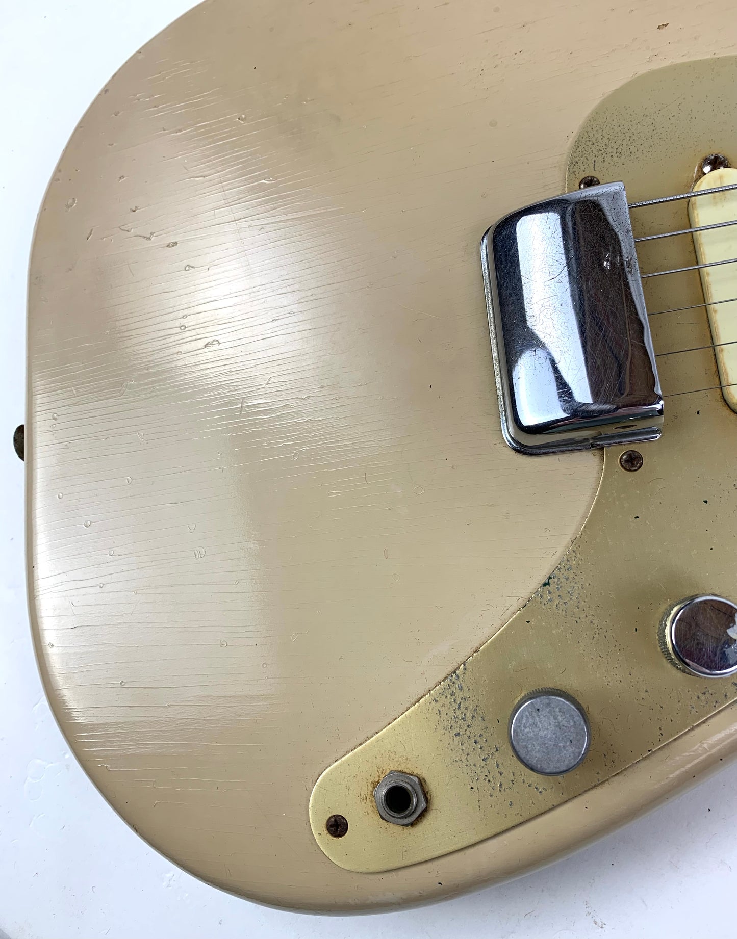 1957 Fender Duo Sonic Desert Sand Tan Wide Nut Maple Neck Anodized Guard w Original Case Pre-CBS