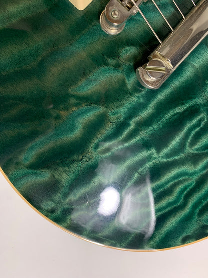 2004 Gibson Custom Shop Les Paul Elegant INSANE QUILT TOP! Peacock Green, Abalone Inlays, Ebony Board!