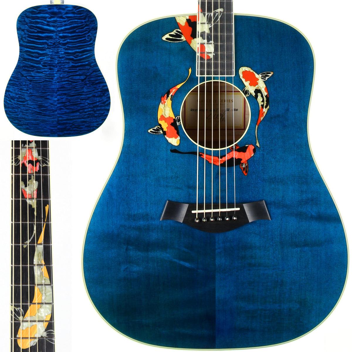 2000 TAYLOR SWIFT KOI Fish Living Jewels Aqua Blue GSLJ Dreadnought Acoustic Guitar Bearclaw Quilt - UNPLAYED!!!
