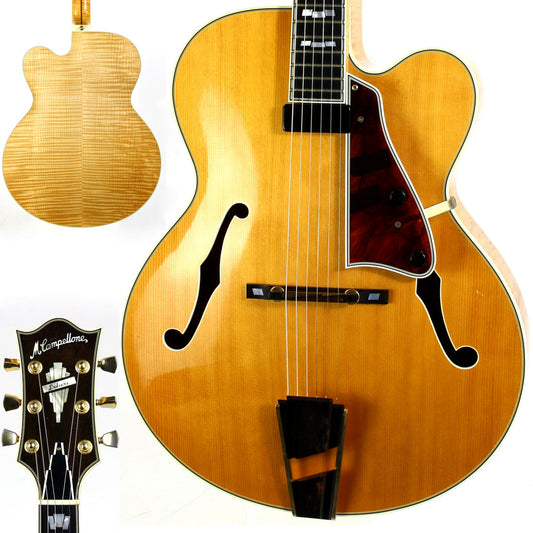 2005 Mark Campellone Deluxe Series 17 Inch Fine Archtop Guitar w Floating Pickup Natural Finish Made In USA
