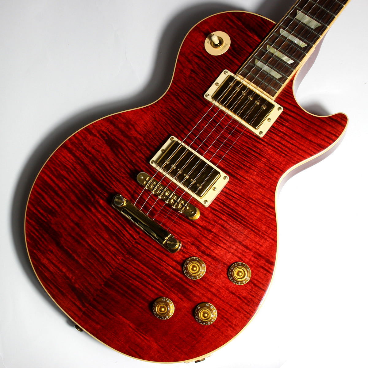 Gibson USA 50s Les Paul Standard Plus 2006 | Black Cherry Flametop Gold Hardware AA Top