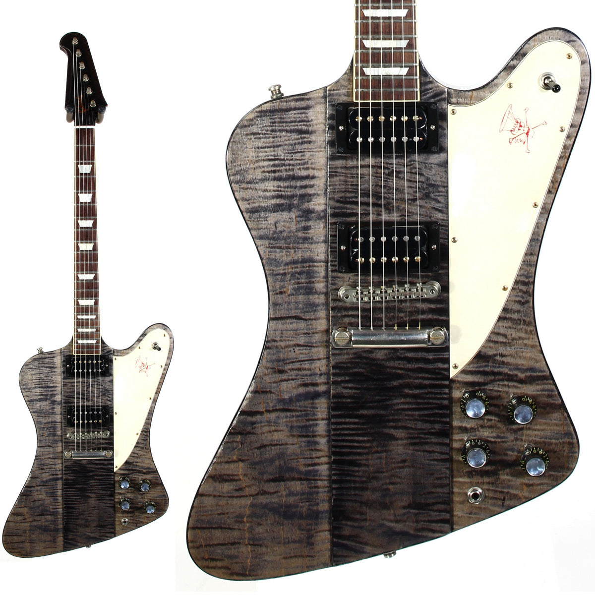 2017 Gibson Custom Shop SLASH FIREBIRD AGED Trans Black Flametop! 25 Made Total!