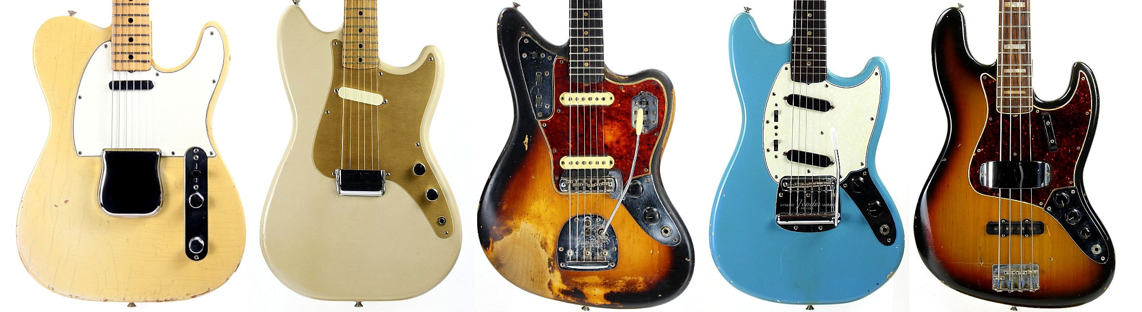Vintage Fender guitars and basses banner