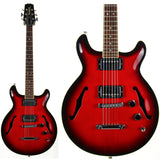 CLEAN! 2000 Hamer USA Newport Pro Black Cherry Burst - Solid Carved Spruce Top, Hollowbody Guitar!